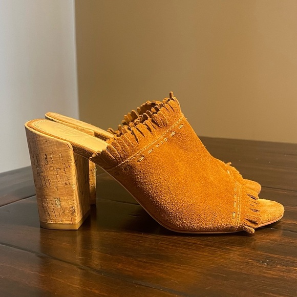 Tory Burch Huntington Suede Fringe Mules - Picture 4 of 13